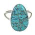 Southwestern Authentic Sterling Silver And Turquoise Jewelry Ring Size 5-1/4 YX70628